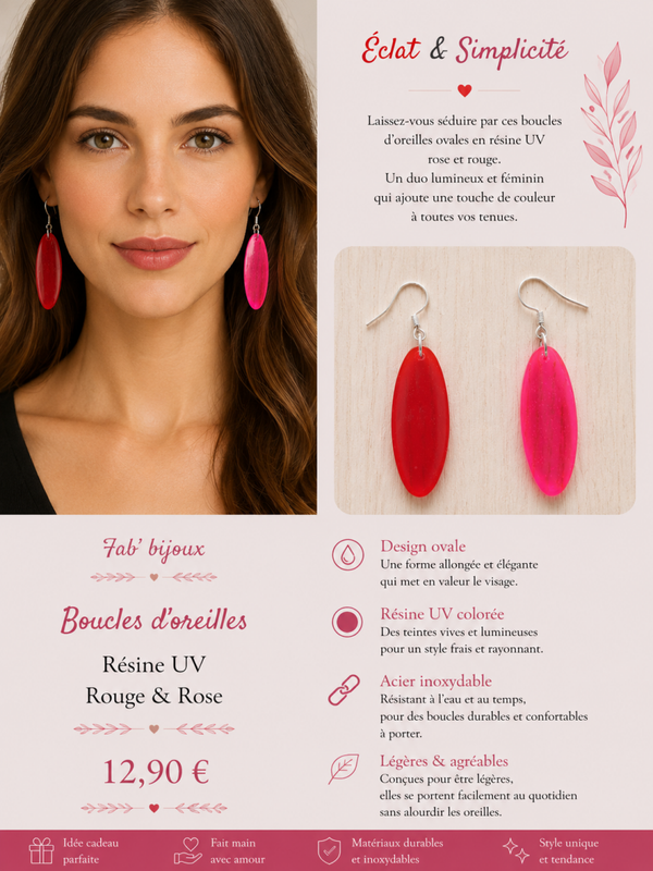 Boucle d'oreilles bicolores