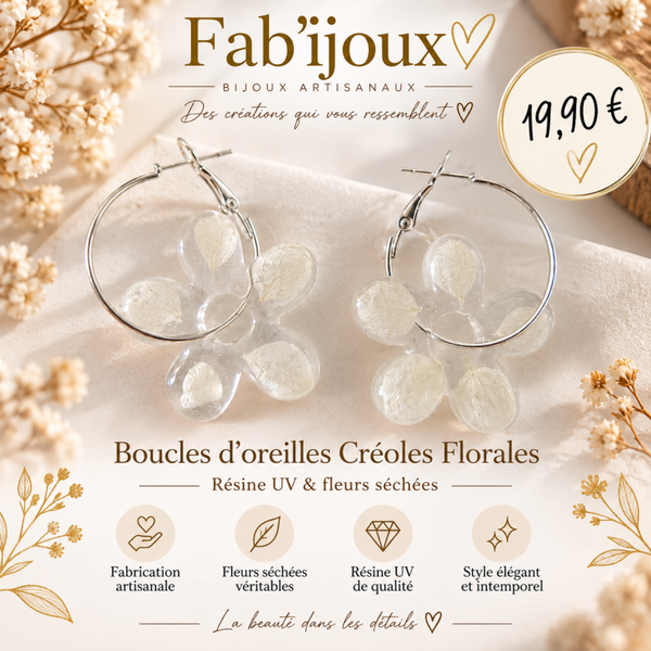 Boucle d'oreille créole "Florales"