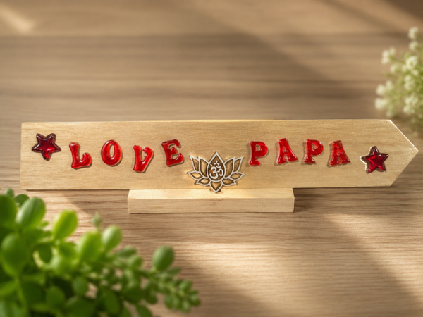 Cadeau papa personnalisé-décoration bois LOVE PAPA