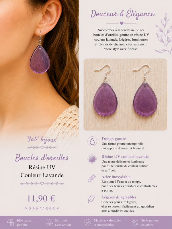 Boucle d'oreilles Lavande
