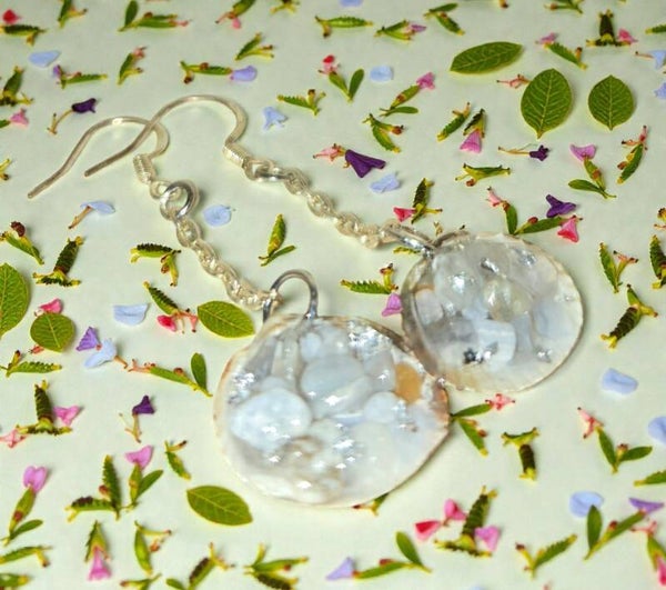 Boucle d'oreille en labradorite