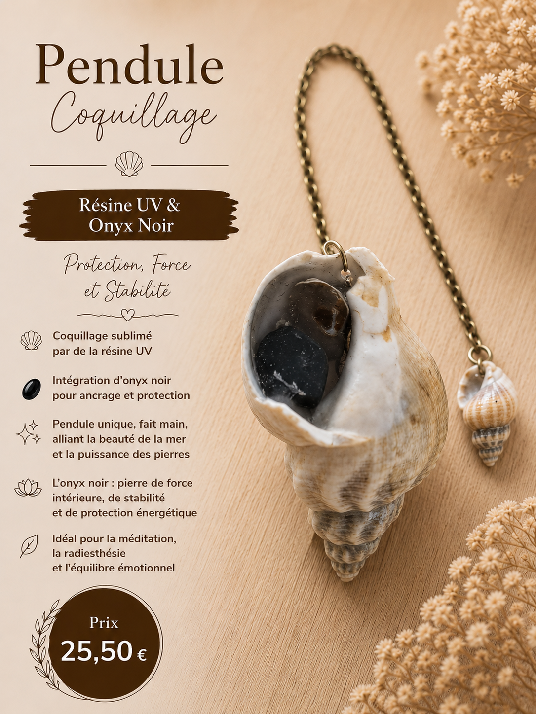 Pendule en onyx noir