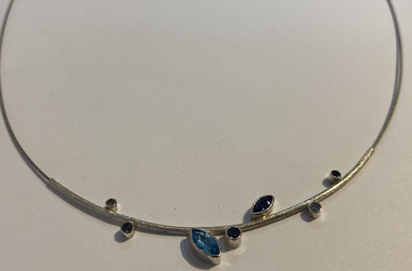 Collier (staaldraad) met zilveren hanger (8cm) - UITVERKOCHT -