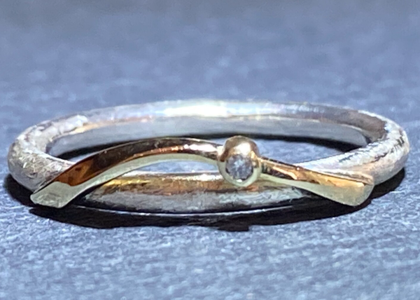 Zilveren ring met goud - UITVERKOCHT