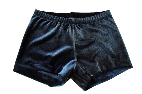 Zwart turnbroekje velours