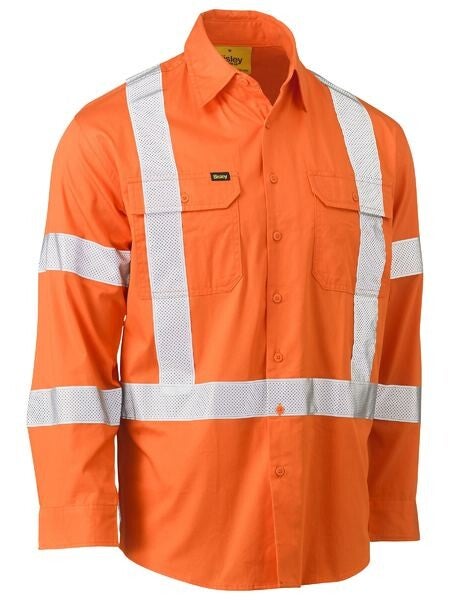 X Taped Biomotion Hi Vis Cool Lightweight Drill Shirt-  BS6166XT