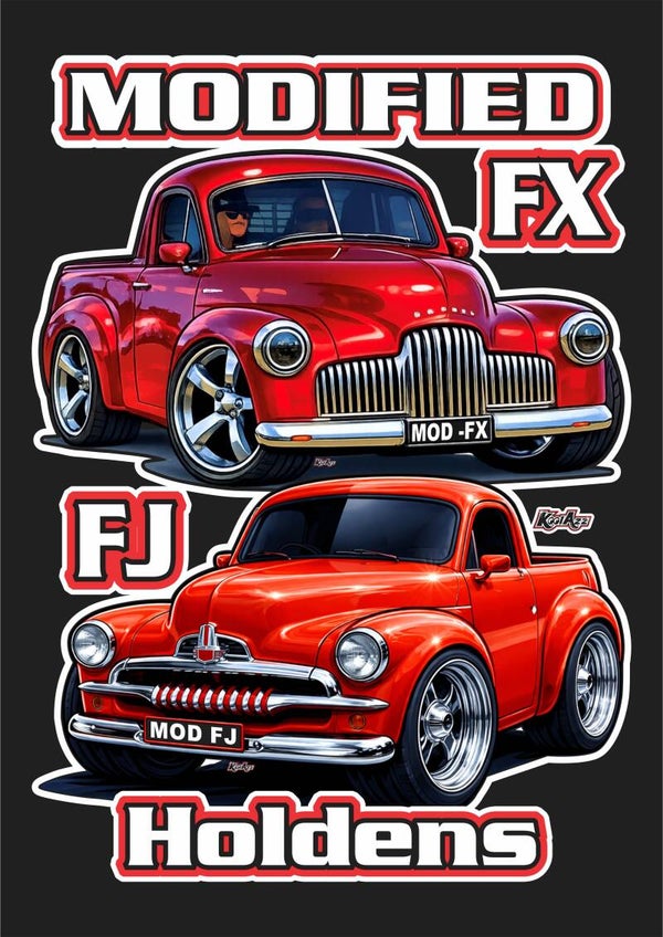 MODIFIED FX FJ HOLDEN UTES RED