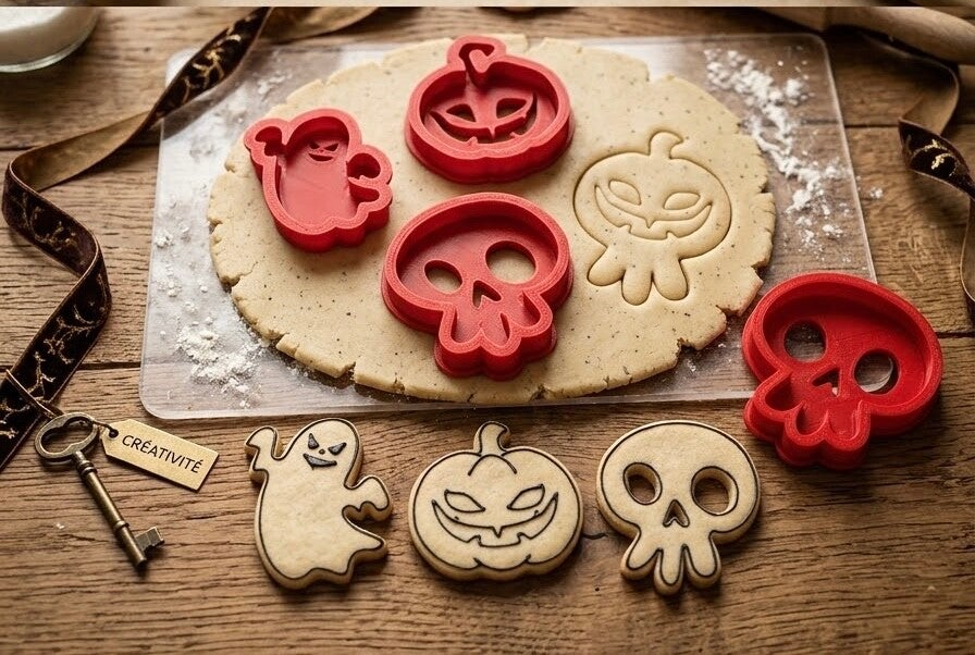 Lot 3 Emporte-pièces Biscuits Halloween 3D | Fantôme, Citrouille, Tête de Mort