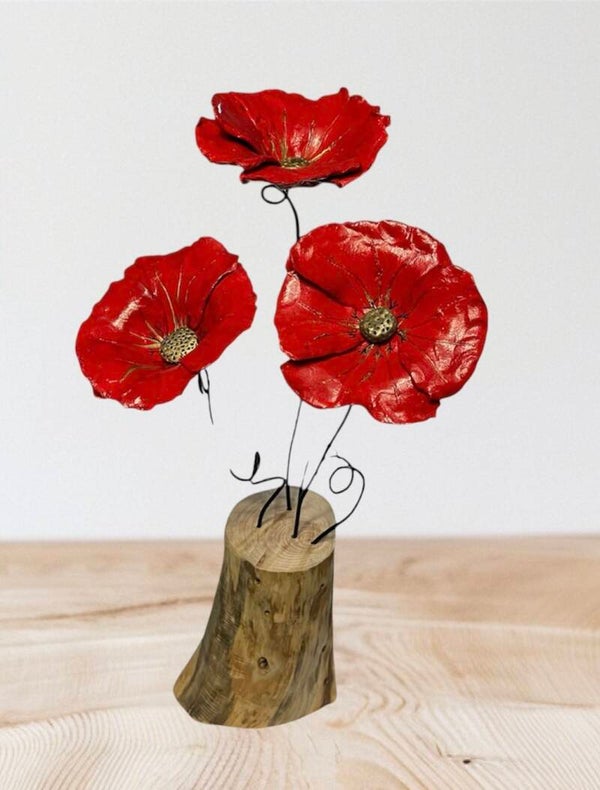 Bouquet de 3 coquelicots