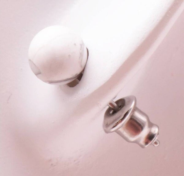 Boucle d'oreilles argent 925 mod4 Howlite