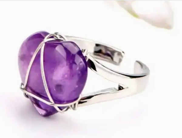 Bague coeur Amethyste