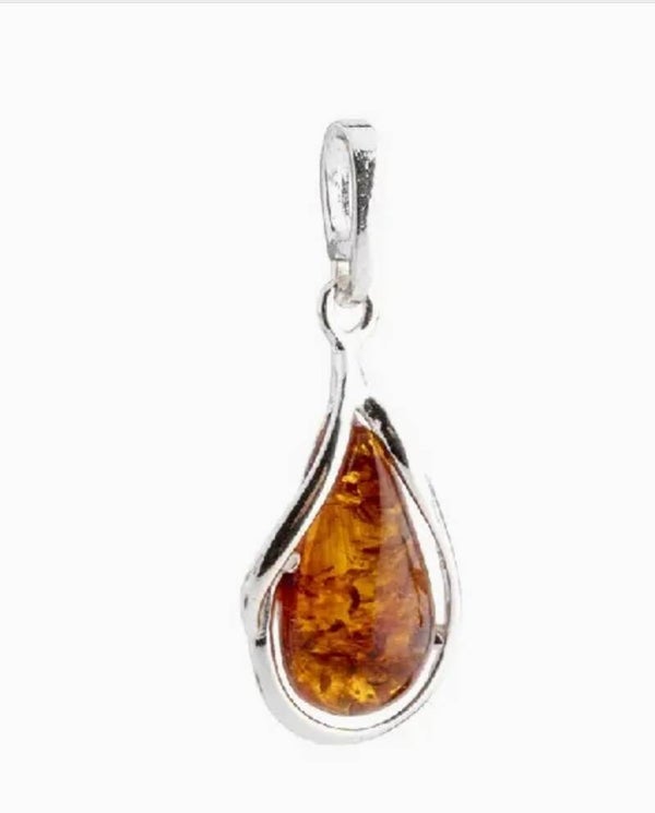 Pendentif ambre cognac