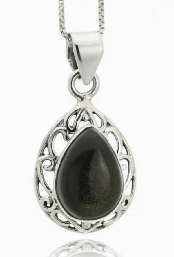 Pendentif Lahab Obsidienne