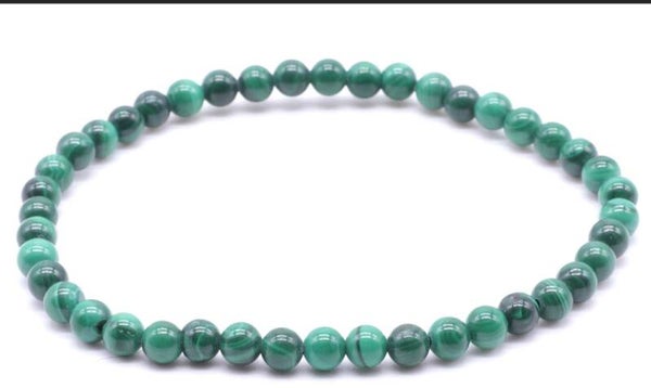 Bracelet perle 4mm Malachite (light)