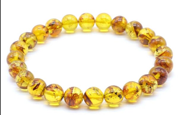 Bracelet perle 8mm Ambre obscure