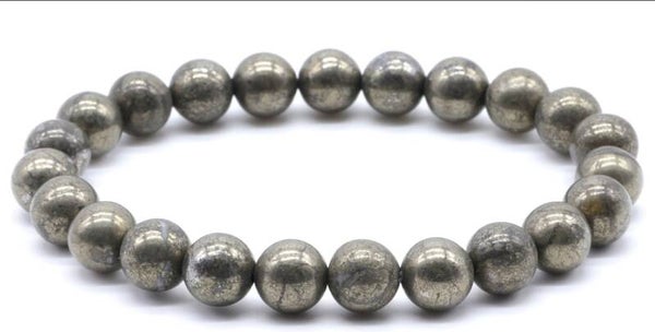 Bracelet perle 8mm Pyrite