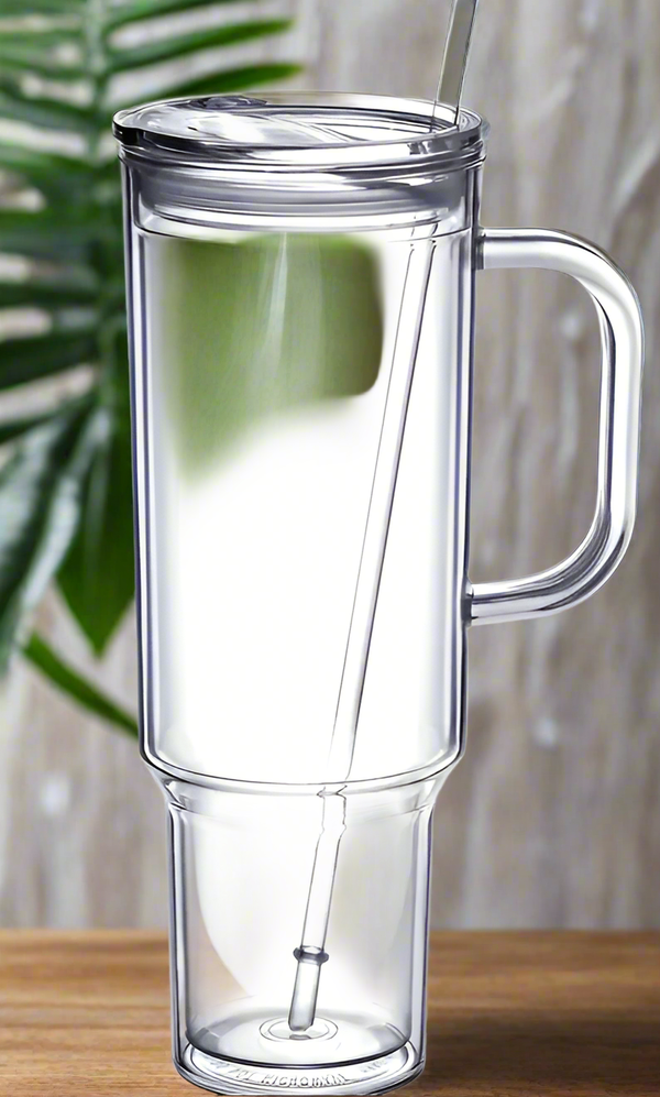 40oz Snowglobe Tumbler With Handle