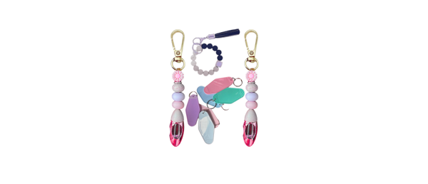 Acrylic Or Bead Personalised Keyring & Hanging Car Diffuser Set