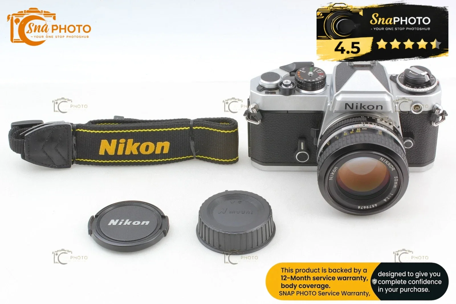 Nikon FE Silver 35mm Film Camera + Nikkor 50mm f/1.4 AI Lens