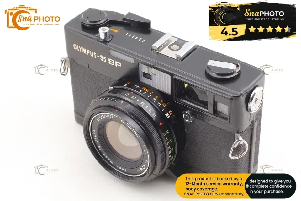 Olympus 35SP Black Rangefinder 35mm Film Camera