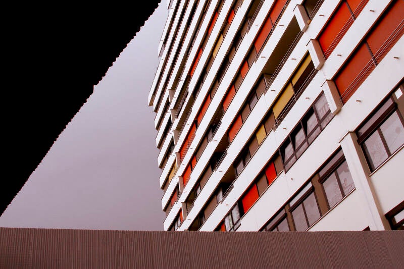 Donaucenter Innenhot, bei Gewitterstimmung 
