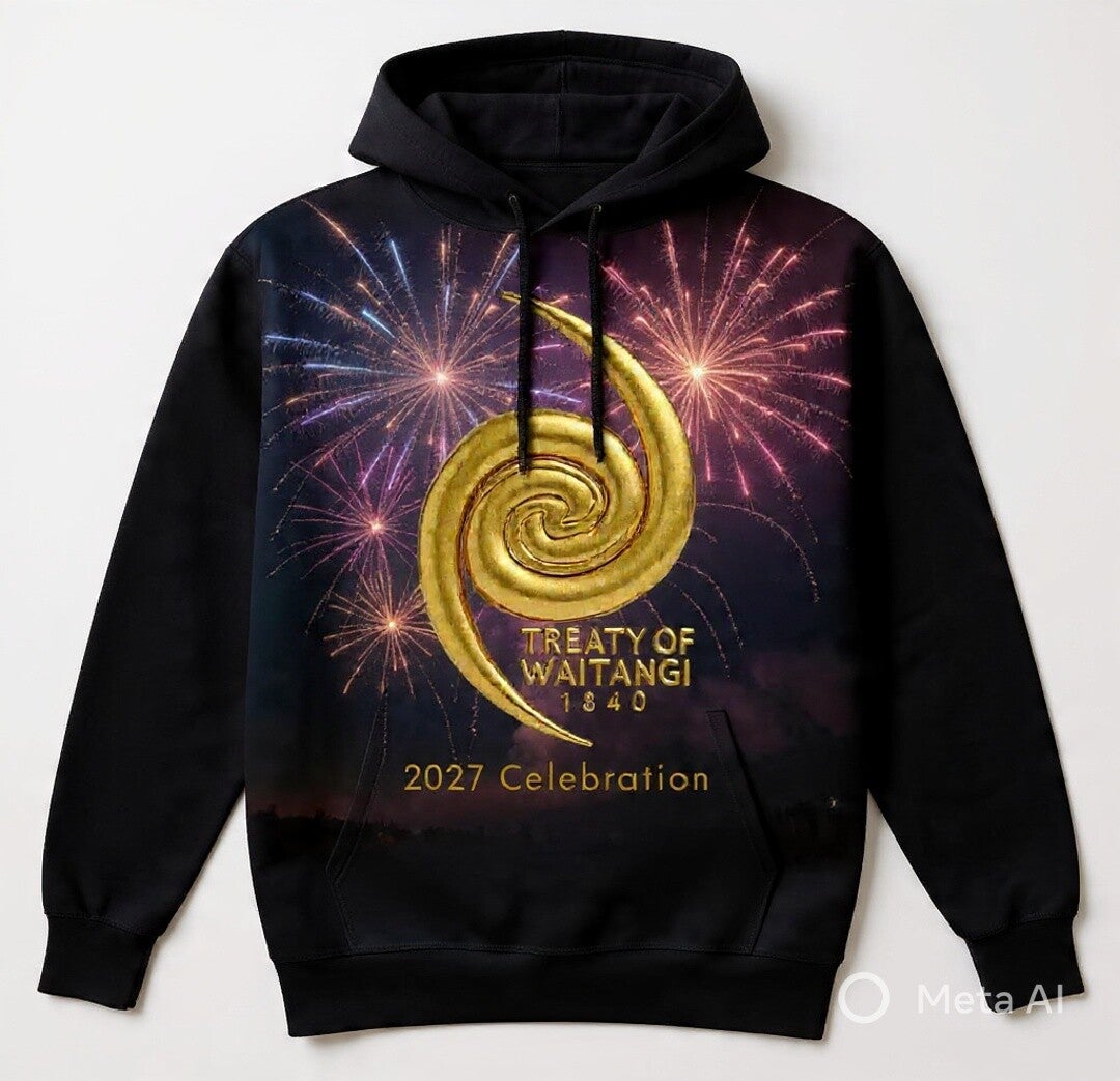 #03 Treaty of Waitangi 2027 Large Front Print Hoodie