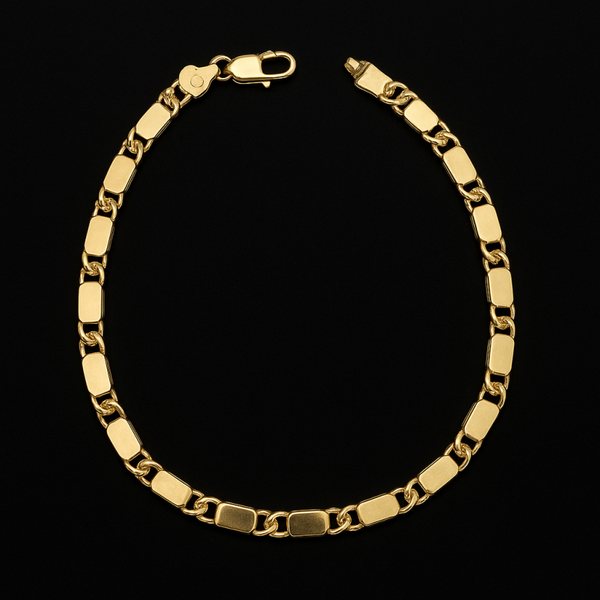 Tobillera de 14k, relleno de oro estilo wide chunky