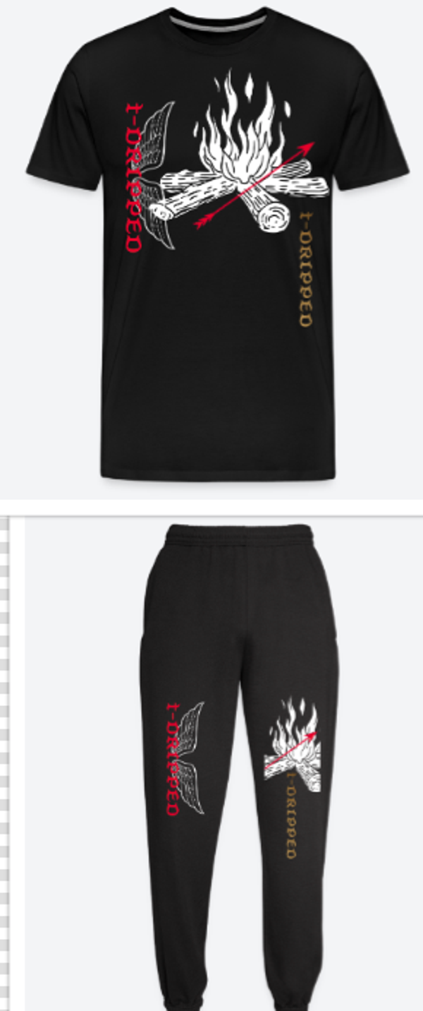 TD T-DRIPPED SET, ROSE X FIREPLACE, JOGGERS X T-SHIRT