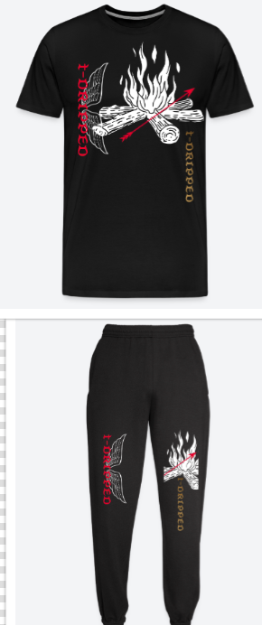 TD T-DRIPPED SET, ROSE X FIREPLACE, JOGGERS X T-SHIRT