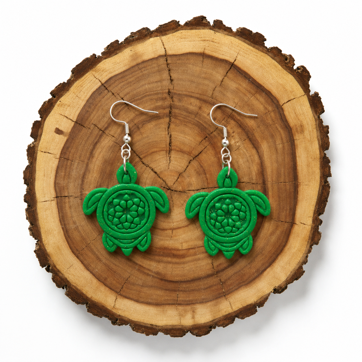 Polymer clay turtle earrings