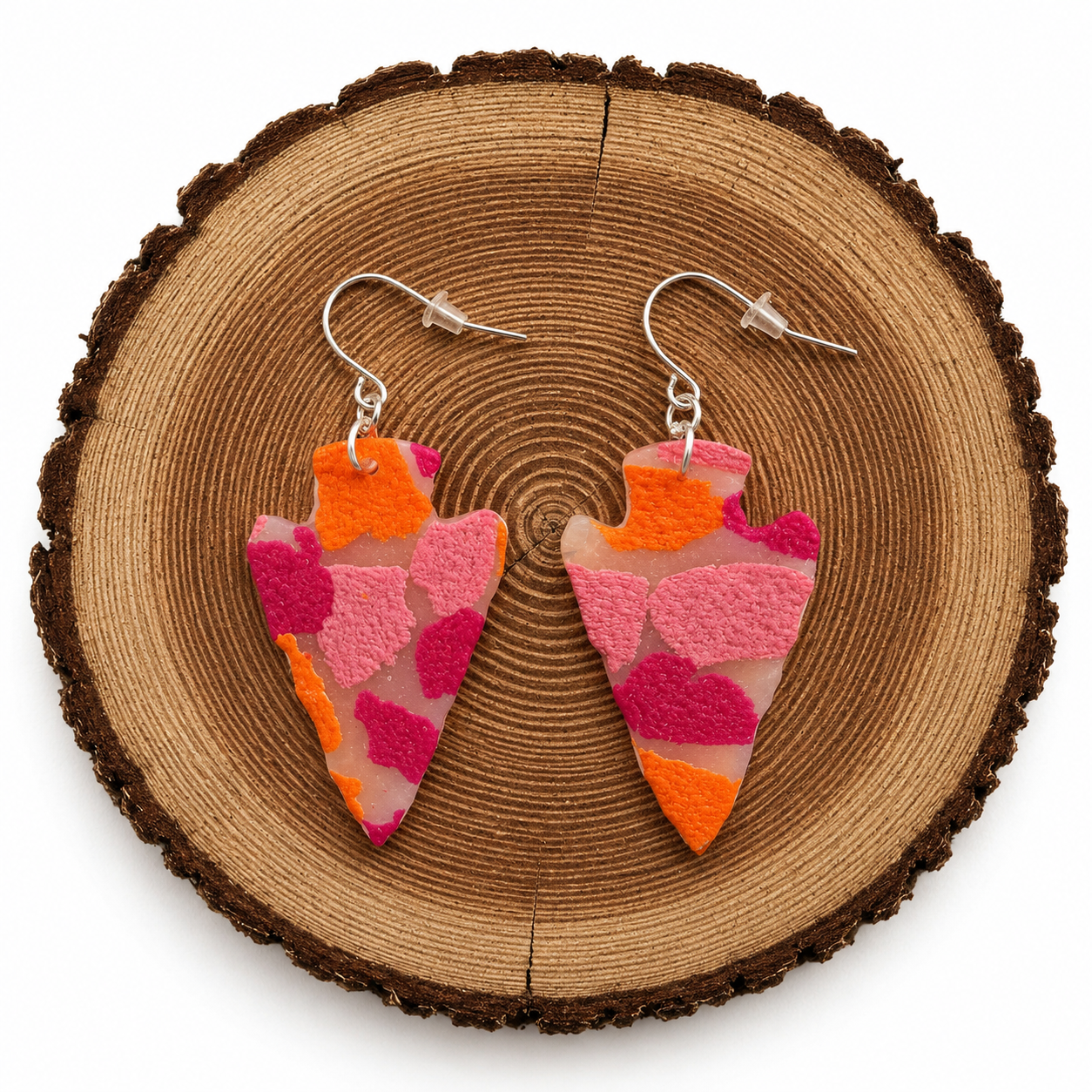 Polymer clay arrowhead camouflage style