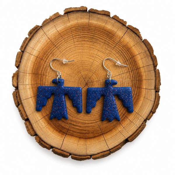 Polymer clay Thunderbird earring