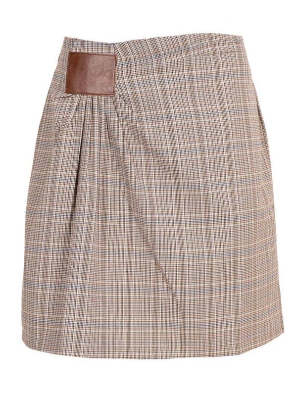 Azzurro wrap rokje beige/lichtblauw