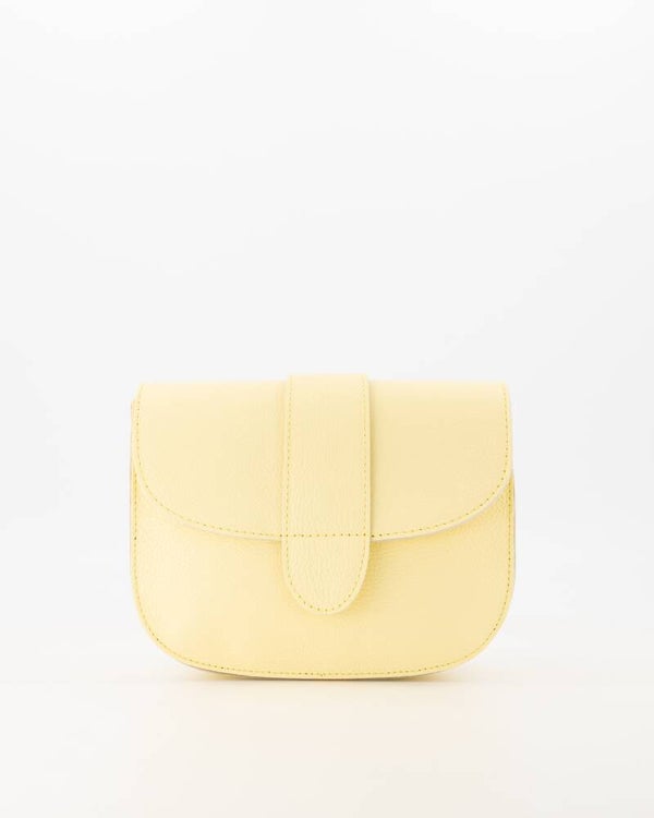La Flor Tas Maan Leer - Butter yellow