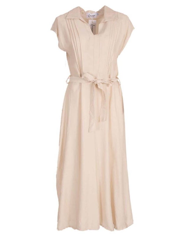 Azzurro midi jurk viscose beige