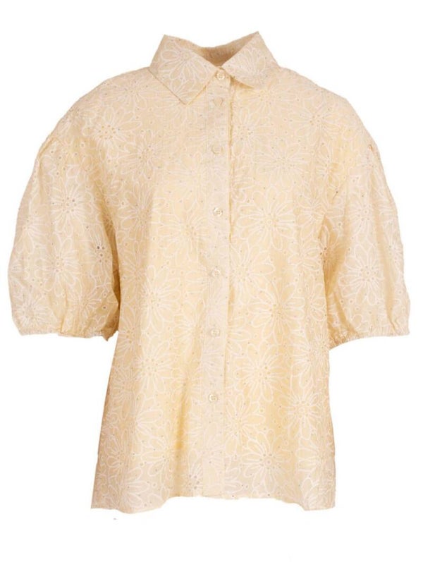 Azzurro blouse bloemenprint butteryellow