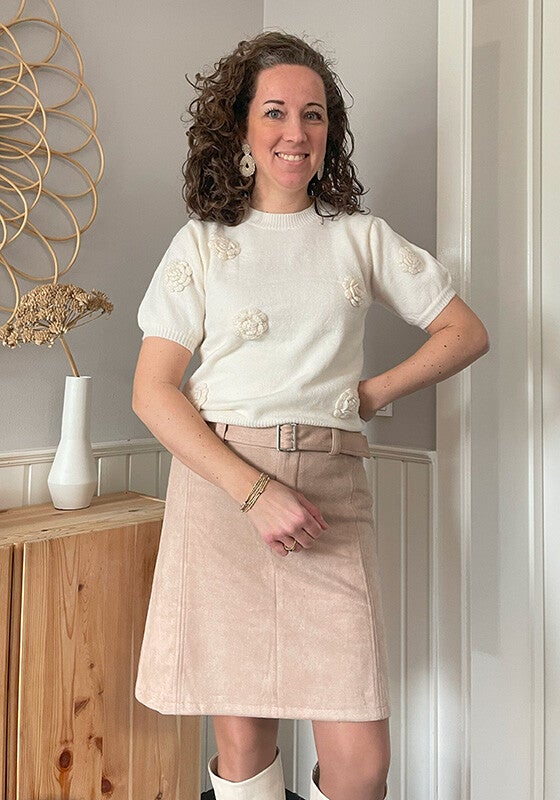 Azzurro suède rok - beige