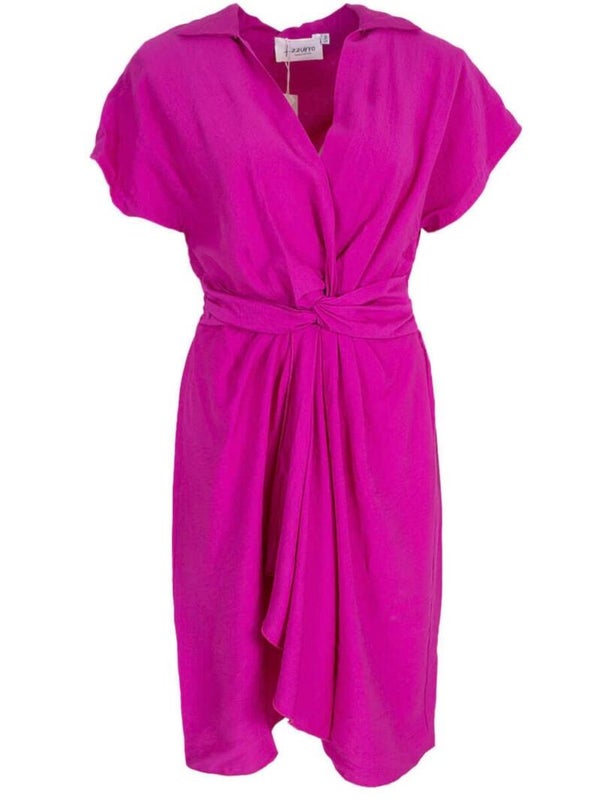 Azzurro knot blouse jurkje - magenta