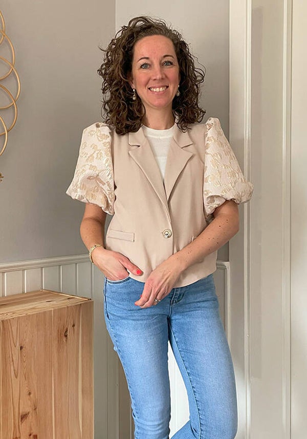 La Flor blazer pofmouw jacquard