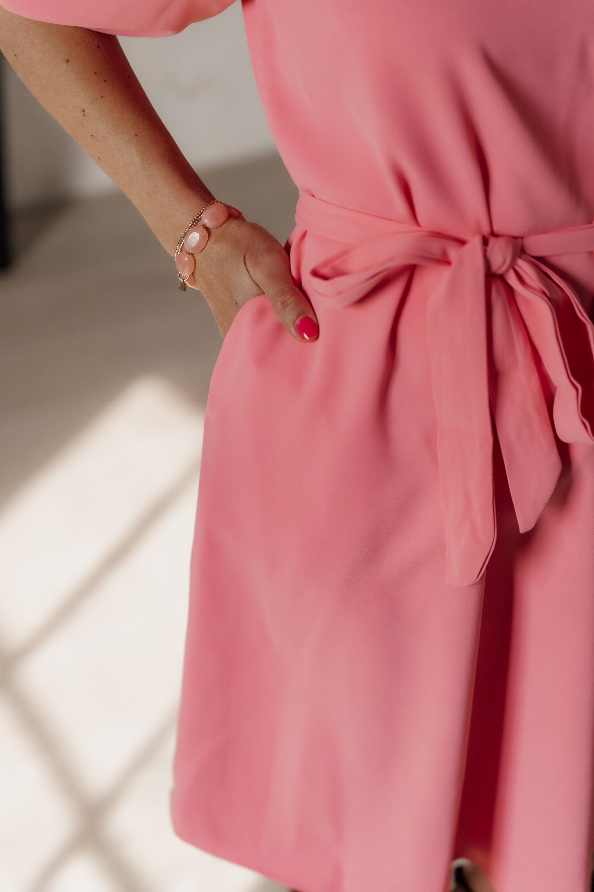 La Flor kralenarmband midi kralen - koraal roze