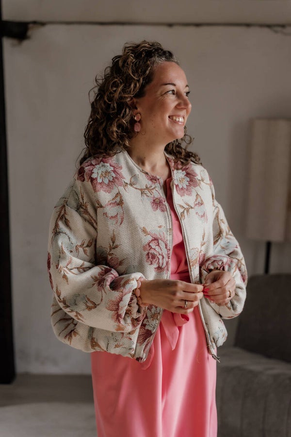 La Flor bomberjasje bloemenprint roze