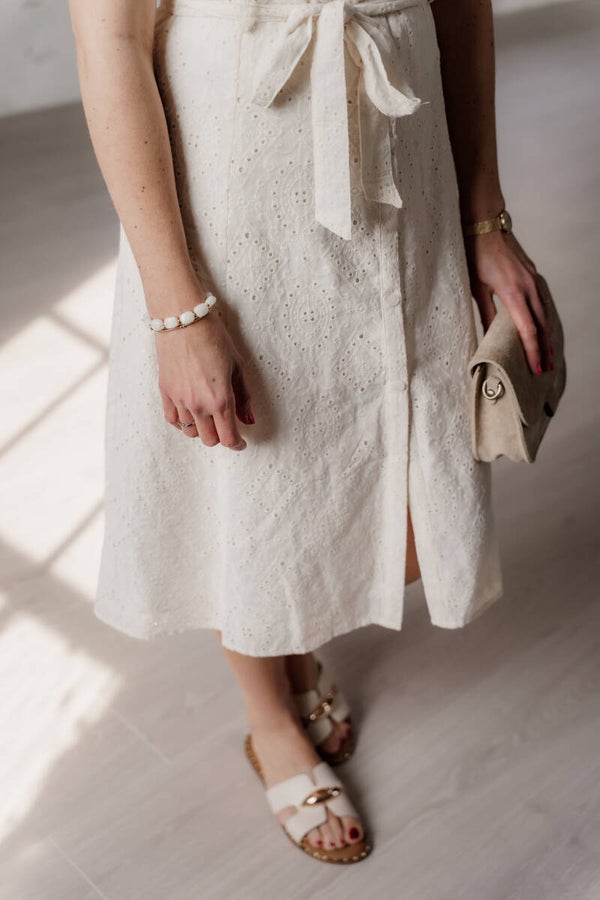 La Flor kralenarmband beige