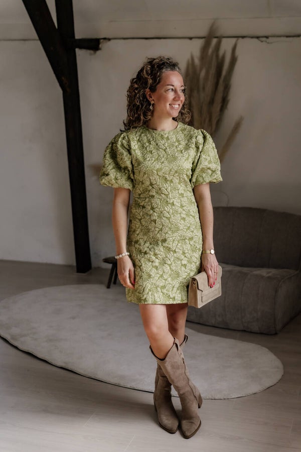 Azzurro weddingjurk print groen