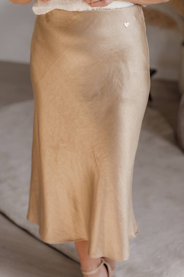 Amélie & Amélie satijnen rok Allessia new - goud