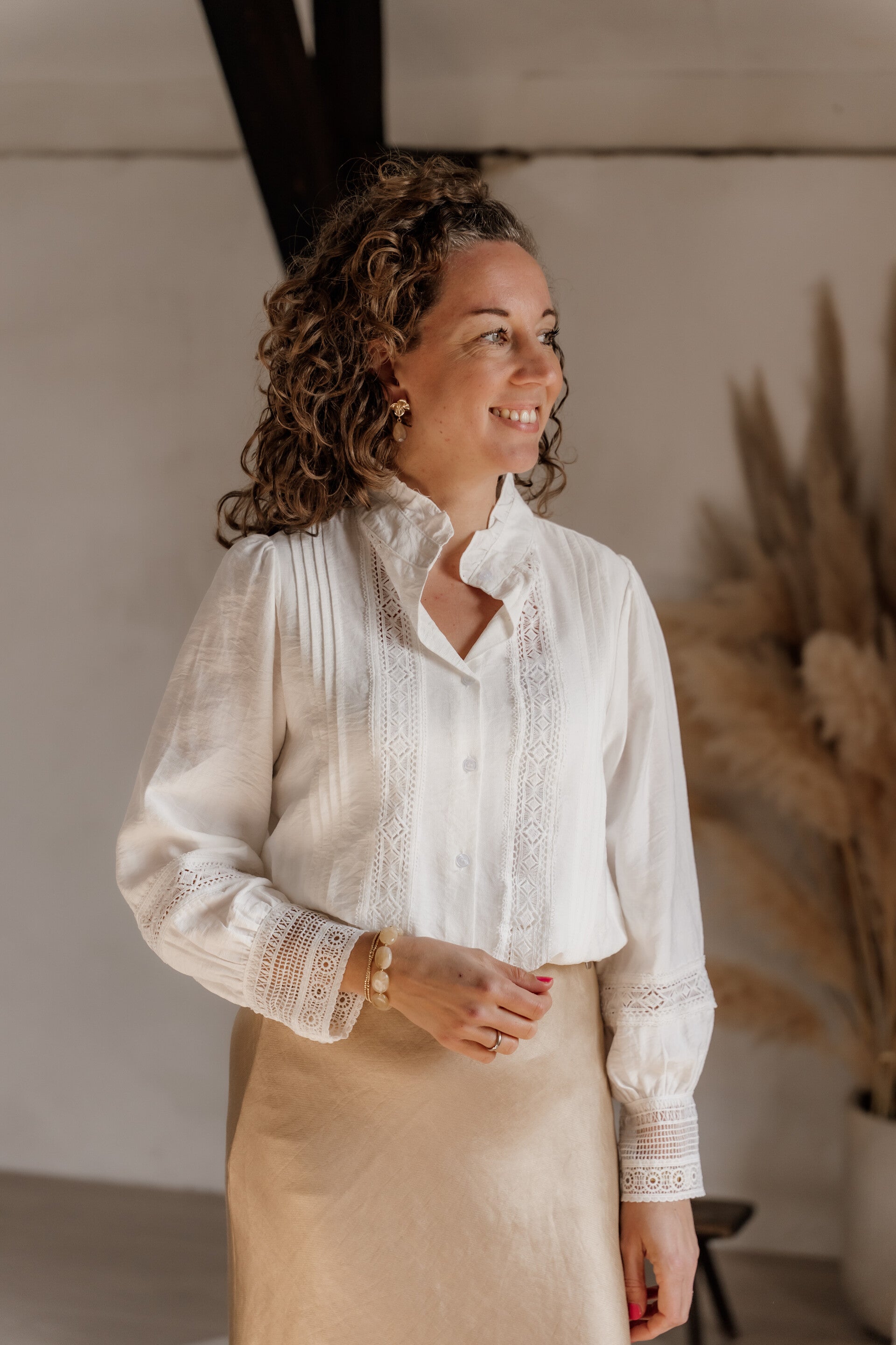 La Flor blouse kant - wit