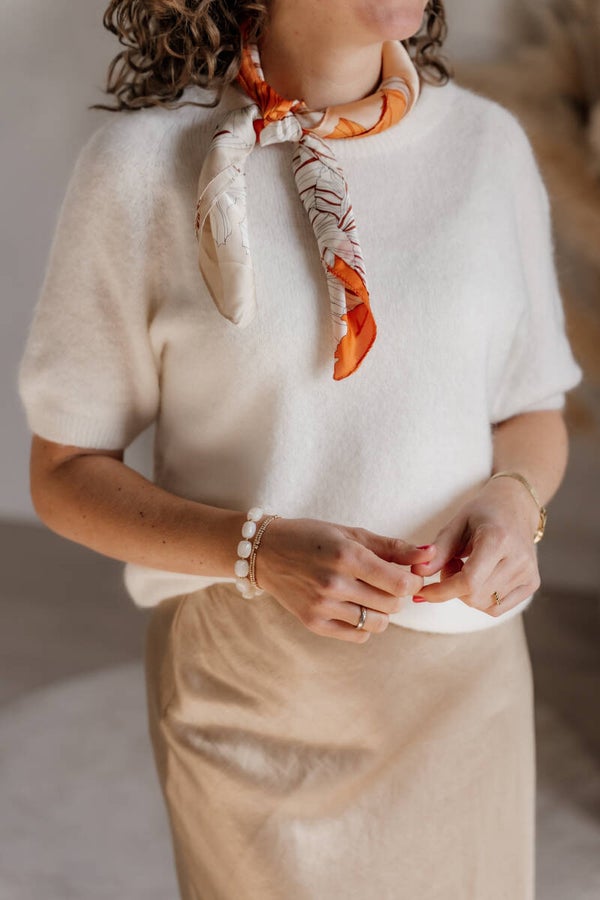 La Flor sjaal Kingsday print oranje