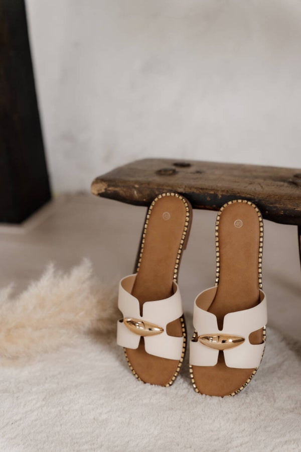 La Flor slippers beige-goud