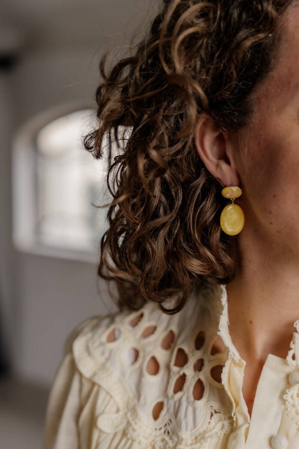 La Flor oorbellen geel