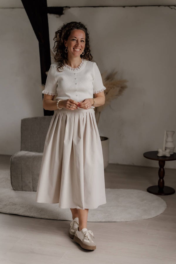 La Flor midi rok - beige