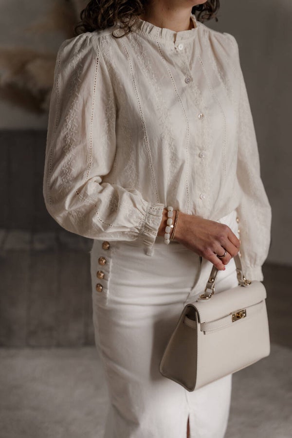 La Flor broderie blouse - beige